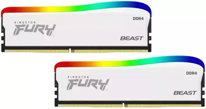 Оперативная память KINGSTON FURY Beast White RGB DIMM DDR4 32Gb (2x16Gb) 3200 MHz (KF432C16BWAK2/32)