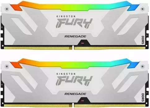 Оперативная память KINGSTON FURY Renegade RGB White DIMM DDR5 32GB (2x16Gb) 6400 MHz (KF564C32RWAK2-32)
