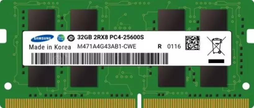 Оперативная память SAMSUNG M471 SODIMM DDR4 32GB 3200 MHz (M471A4G43AB1-CWE)