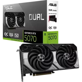 Видеокарта ASUS Dual GeForce RTX 5070 OC 12G (90YV0M17-M0NA00)