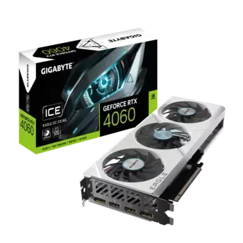 Видеокарта GIGABYTE GeForce RTX 4060 Eagle OC Ice 8G (GV-N4060EAGLEOC ICE-8GD)