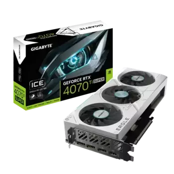 Видеокарта GIGABYTE GeForce RTX 4070 Ti Super Eagle OC Ice 16G (GV-N407TSEAGLEOCICE-16GD)