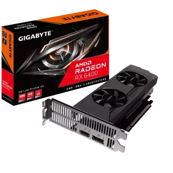 Видеокарта GIGABYTE Radeon RX 6400 D6 Low Profile 4G (GV-R64D6-4GL)