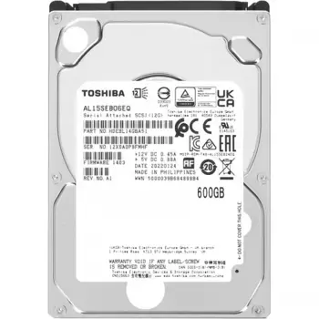 Внутренний HDD диск TOSHIBA 600GB, SAS, 2.5" (AL15SEB06EQ)