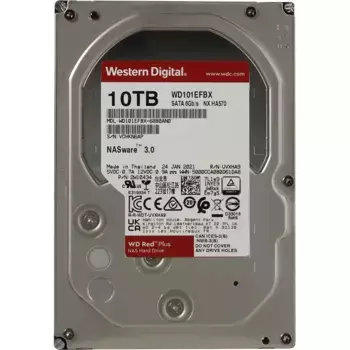 Внутренний HDD диск WD Red Plus 10TB, SATA3, 3.5" (WD101EFBX)