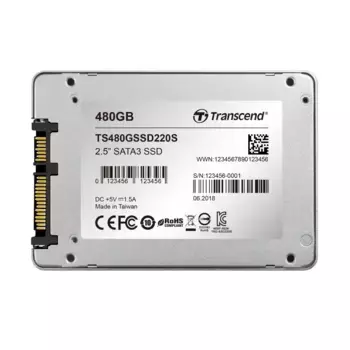 Внутренний SSD диск TRANSCEND 480GB, 2.5" (TS480GSSD220S)