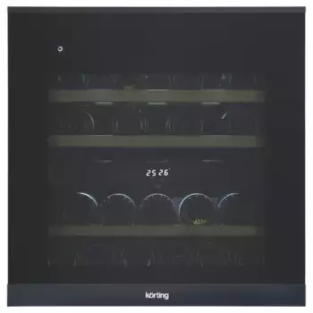 Встраиваемый винный шкаф KORTING KFW 604 DB GXN, черная нержавеющая сталь