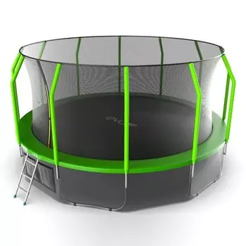 Батут с внутренней сеткой и лестницей Evo Jump Cosmo 16ft (Green)+ нижняя сеть