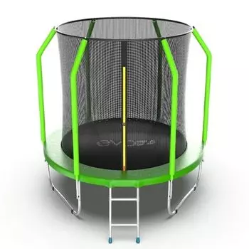 Батут с внутренней сеткой и лестницей Evo Jump Cosmo 6ft (Green)