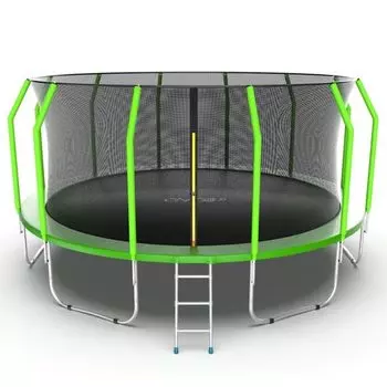 Батут с внутренней сеткой и лестницей Evo Jump Cosmo 16ft (Green)