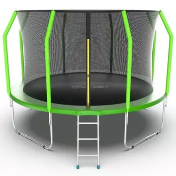 Батут с внутренней сеткой и лестницей Evo Jump Cosmo 12ft (Green)