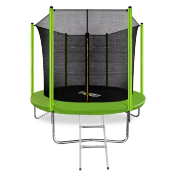 Батут с внутренней страховочной сеткой и лестницей ARLAND 8FT (Light green)