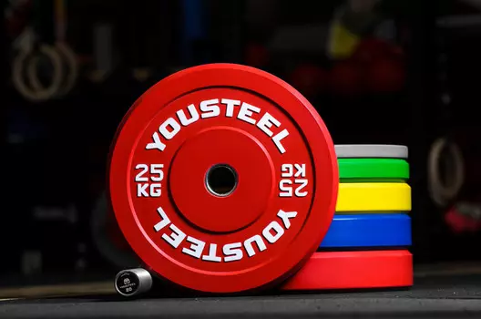 Диски для штанги каучуковые Yousteel красный 25 кг