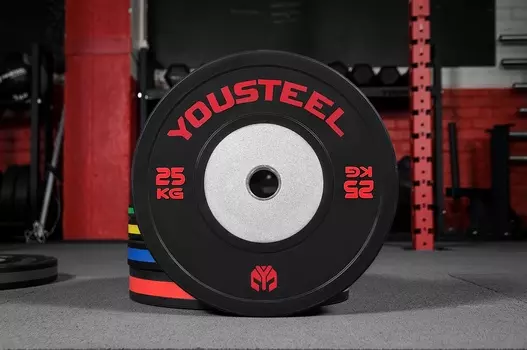 Диски Yousteel чёрный/красный 25 кг