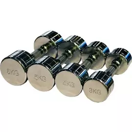 Гантельный ряд DHZ ZSO 1 кг - 10 кг (10 пар), шаг 1 кг, CHROME