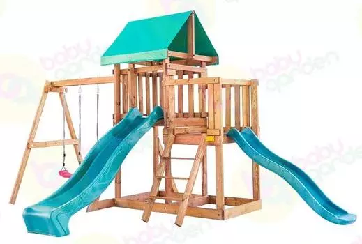 Игровая площадка Babygarden с балконом и двумя горками