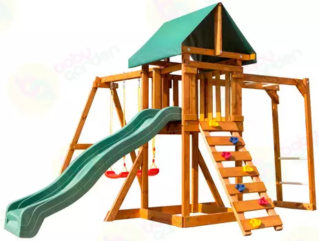 Игровая площадка Babygarden с рукоходом, скалолазкой и горкой 2.4м BG-PKG-BG02