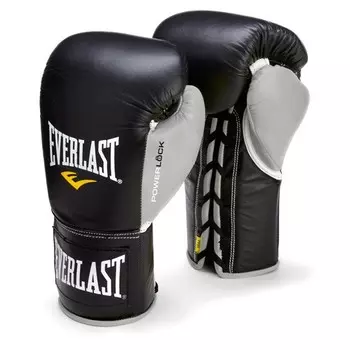 Перчатки боевые Everlast Powerlock 8 oz черн/сер