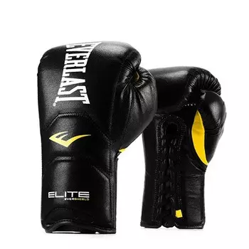 Перчатки тренировочные на шнуровке Everlast Elite Pro 18oz черн