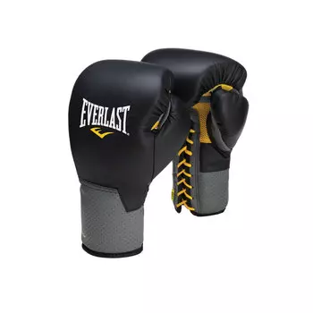 Перчатки тренировочные на шнуровке Everlast Pro Leather Laced 16oz черн