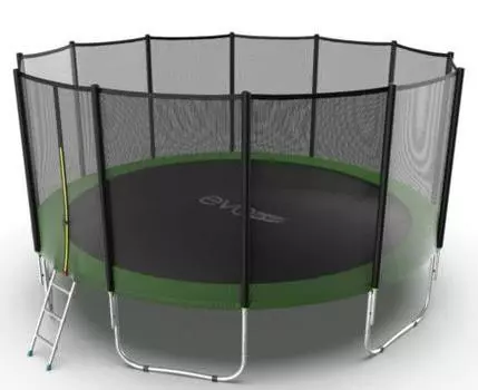 Батут с внешней сеткой и лестницей EVO JUMP External 16ft (Green)
