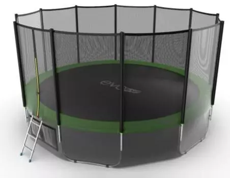 Батут с внешней сеткой и лестницей EVO JUMP External 16ft (Green) + нижняя сеть