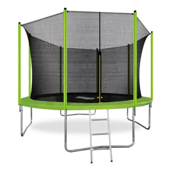 Батут с внутренней сеткой и лестницей ARLAND 12FT (Light Green)