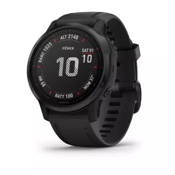 Часы Garmin FENIX 6S Pro черный с черным ремешком