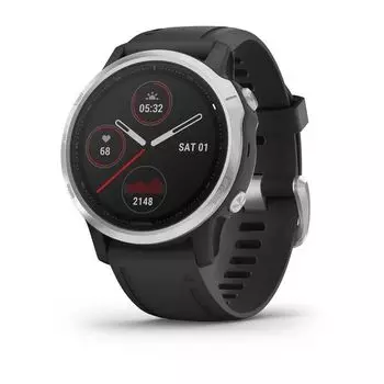 Часы Garmin FENIX 6S серебристый с черным ремешком