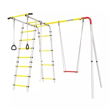 Дачный комплекс Лесная поляна 3 + ФАНЕРНЫЕ качели Romana R 103.26.05 (белый/желтый)