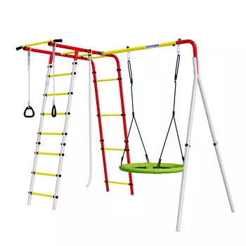 Дачный комплекс Лесная поляна 3 + ГНЕЗДО качели Romana R 103.26.05 (белый,красный,желтый)