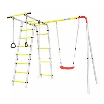 Дачный комплекс Лесная поляна 3 + ПЛАСТИКОВЫЕ качели Romana R 103.26.05 (белый/желтый)