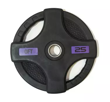 Диск олимпийский обрезиненный черный с двумя хватами OriginaFitTools 25 кг