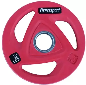 Диск олимпийский обрезиненный цветной Fitnessport RCP20-5