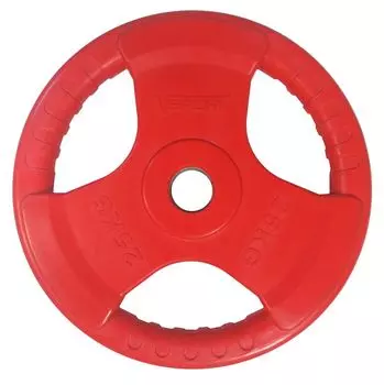 Диск "Олимпийский" 25 кг обрезиненный цветной с ручкой