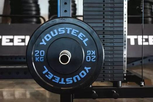 Диски для штанги каучуковые бамперные Yousteel черные 20 кг