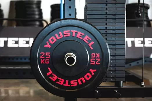 Диски для штанги каучуковые бамперные Yousteel черные 25 кг