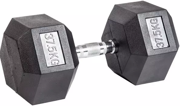Гантель гексагональная обрезиненная ZSO, 37,5 кг