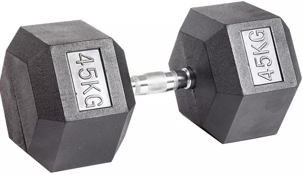Гантель гексагональная обрезиненная ZSO, 45 кг