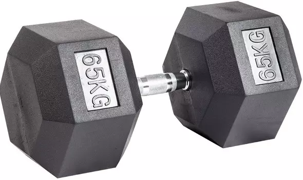 Гантель гексагональная обрезиненная ZSO, 65 кг