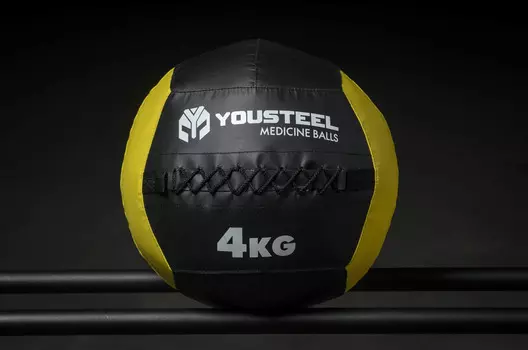 Медбол Yousteel 4 кг, со шнуровкой