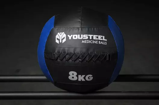 Медбол Yousteel 8 кг, со шнуровкой