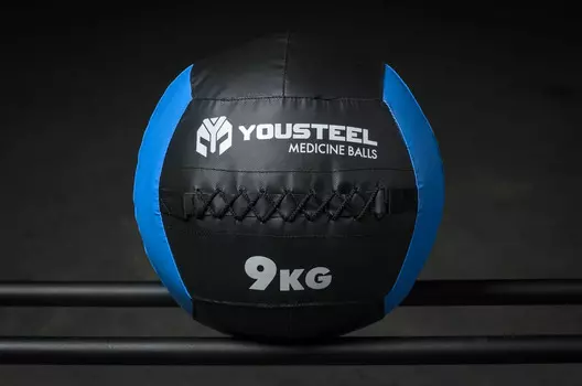 Медбол Yousteel 9 кг, со шнуровкой