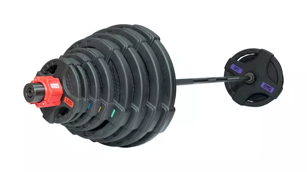 Штанга олимпийская OriginalFitTools 180 кг (диски с двумя хватами, черный гриф)