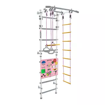 Шведская стенка Midzumi Banji Kabe Busyboard (цвет: снежный барс, бизиборд: розовый)