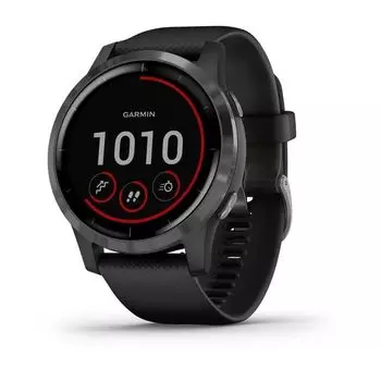 Смарт-часы с GPS Garmin VIVOACTIVE 4 черные с серым безелем
