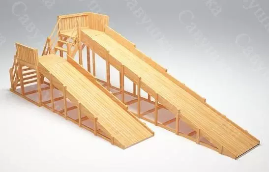 Зимняя деревянная горка Савушка "Зима wood-7"