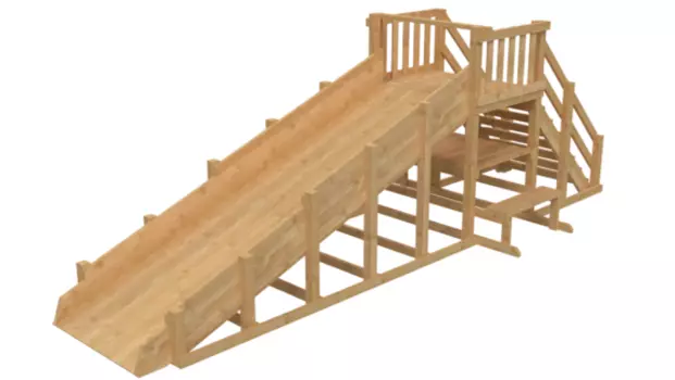 Зимняя деревянная заливная горка "Выше всех" Ледянка 1, без покрытия