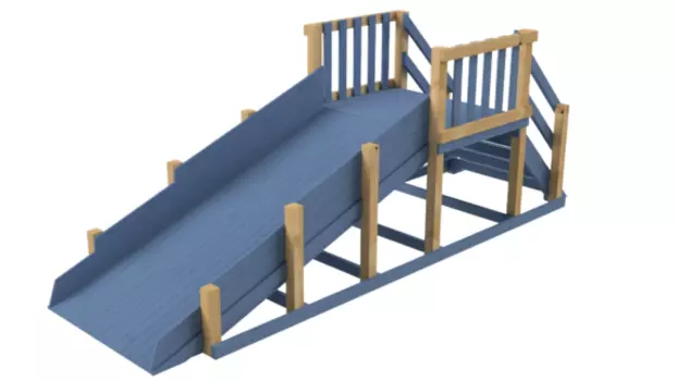 Зимняя деревянная заливная горка "Выше всех" Ледянка, масло