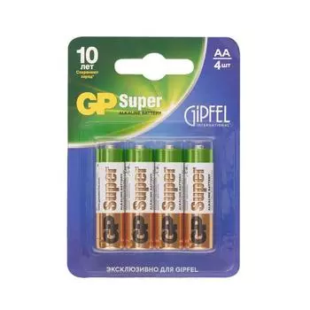 Батарейки алкалиновые АА (LR6) GP Super Alkaline Gipfel 51153 4 штуки